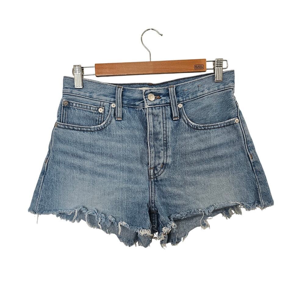 MADEWELL Relaxed Denim Shorts in Rosemount Wash: Destroyed Hem Edition Size 24